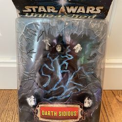 Vintage Star Wars Unleashed DARTH SIDIOUS Figure Hasbro 2003. Condition is essentially "like new" as the action is still sealed however the packaging 