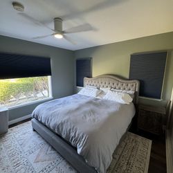  King size bed frame with adjustable headboard (frame only, does not include box spring or mattress)