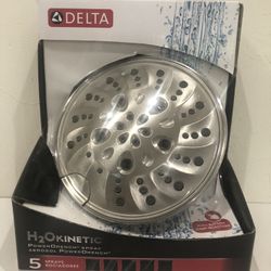 DELTA Shower Head 75577SN H2Okinetic 5-Setting Brushed Nickel NEW