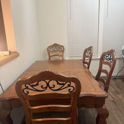Wooden Dining table 5 chairs