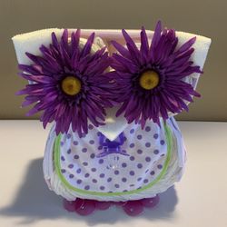 Owl Diaper Cake - Pink with Purple