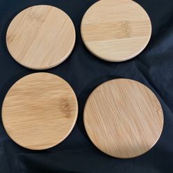 4 Pack Bamboo Lids Cup Cover  Drink Cup Lids