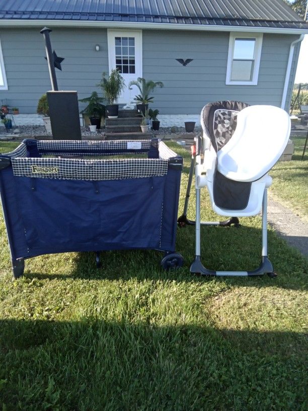 Playpen And High Chair