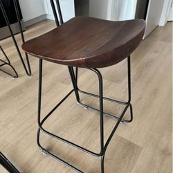 Natural Wood High Table Bar top Seats Dining Set