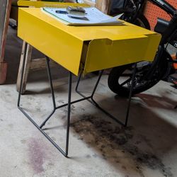 Metal 1-Drawer End Table in Yellow