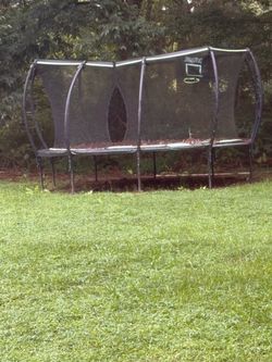 Barely used 14’ Jump Flex trampoline with goal
