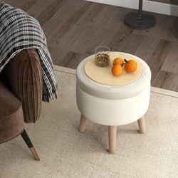 Round Ottoman With Storage Space 