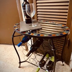 Wine Nook Table With Wine Rack 