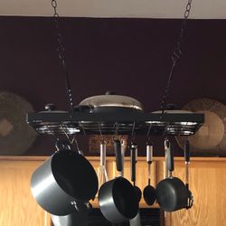 Black Iron Hanging Pot Rack
