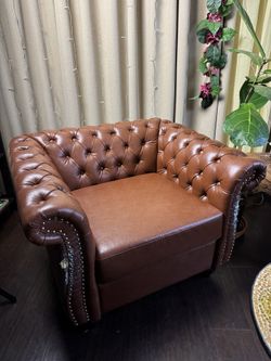 Single Leather Sofa Chair