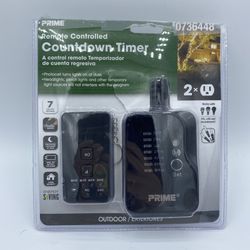 PRIME Outdoor Electronic Timer with 2 Grounded Plugs and Remote Control
