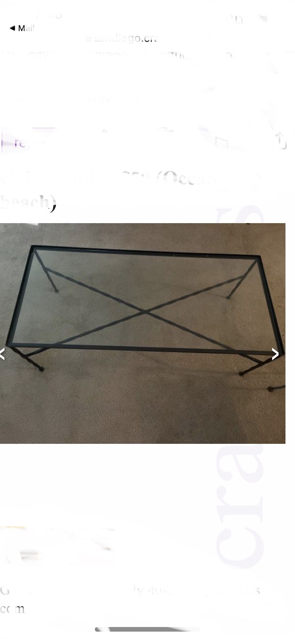 Iron And Glass Coffee Table