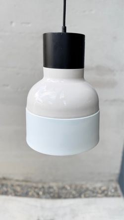 CB2 Soso Tan and White Pendant Lights - set of 3