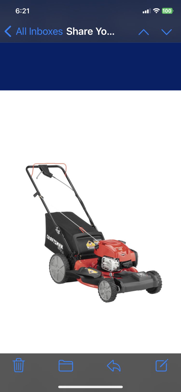 BRAND NEW! $225 CRAFTSMAN M230 163-cc 21-in Self-propelled Gas Lawn Mower with Briggs & Stratton Engine