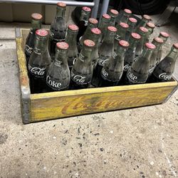 Vintage Coca Cola Full Bottle With Krate