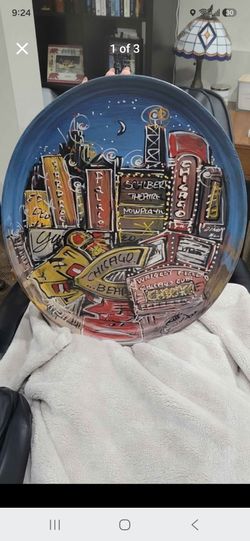 Chicago Sports/Entertainment Themed Hand Painted Platter/Art Piece