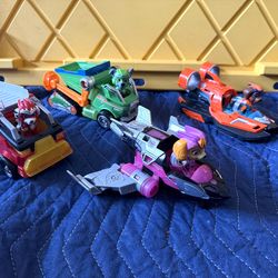 Paw Patrol Mighty Pups and vehicles