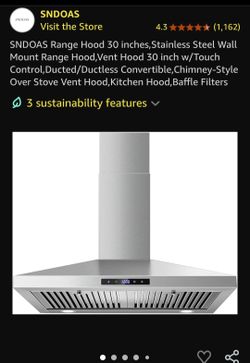 SNDOAS Stainless Steel Range Hood 30 inch