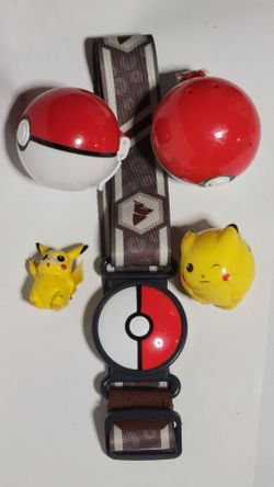 Pokémon Trainer Belt Lot - Jazwares Belt, Ball, TOMY Pokéball & 2 Vntg Pikachu