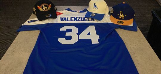 LA Dodgers Valenzuela #34 Jersey and Hats Bundle
