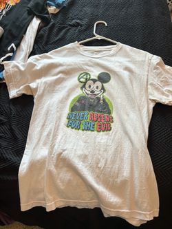 Half evil 333 zumiez Mickey Mouse t shirt white green red blue black size small
