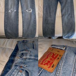 Levi’s 501 Light washed Distressed Denim