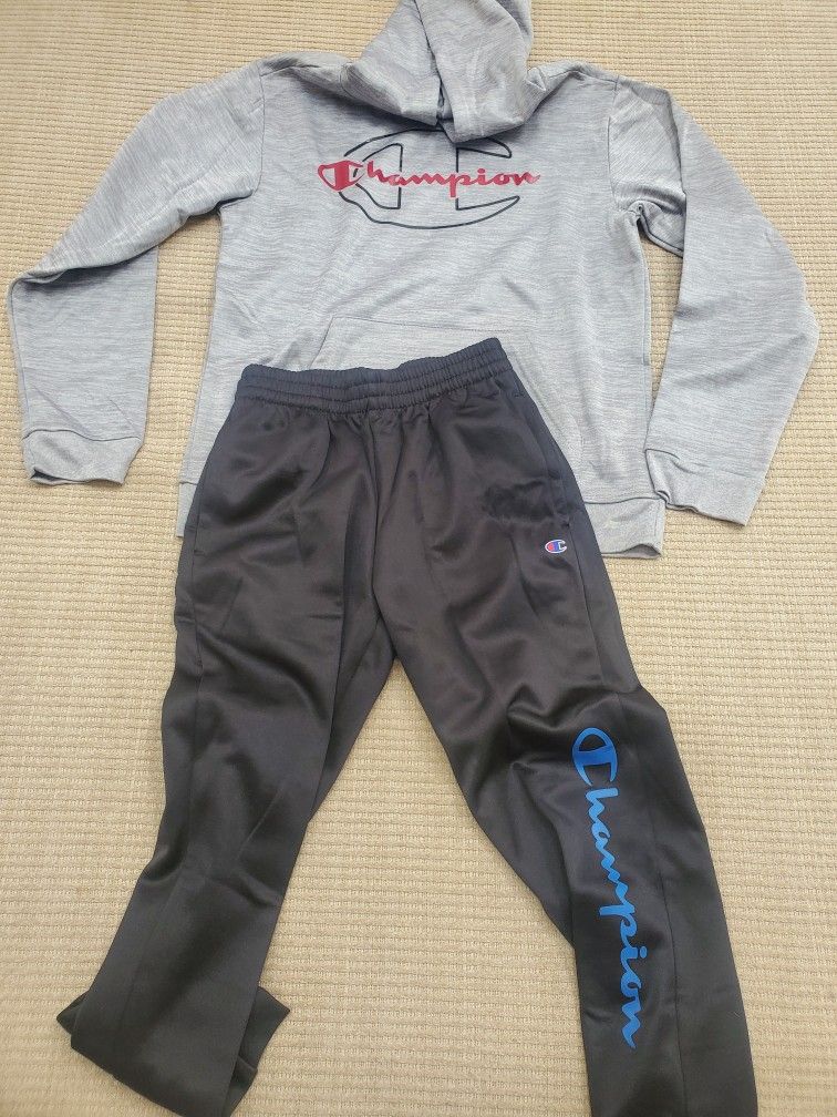 Champion Boys' Heavyweight Active Set Bozetto Grey Sz 14/16 Jogger