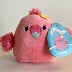 Squishmallow 5” Cookie Pink Flamingo 2022 New With Tags Fuzzy Wings Tuft Flower