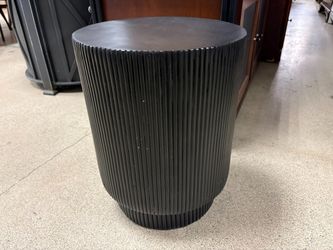 Modern Black Round Ribbed Side Table