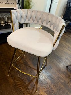 Light Gray Stools w/ Gold lining