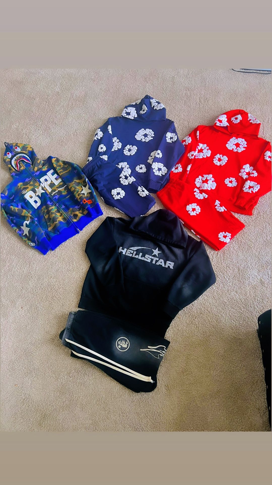 Denim Tears,Hellstar,Bape