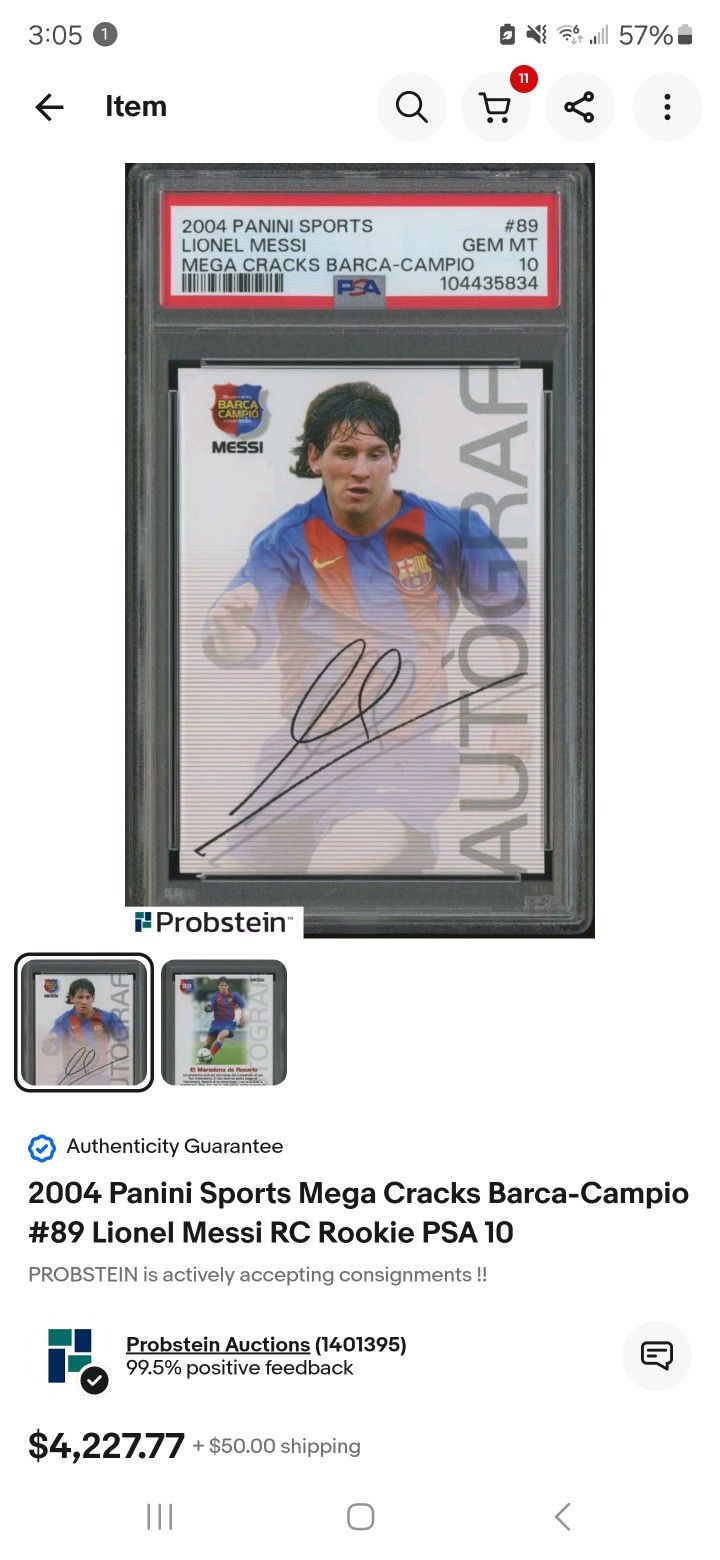 Messi Rookie Card 2004