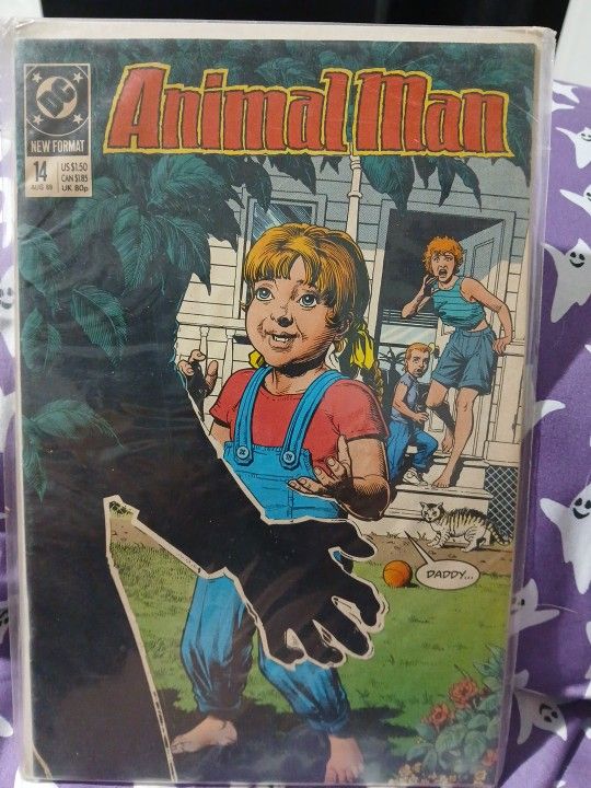 ANIMAL MAN #14 F/VF, Grant Morrison, Bolland c, DC Comics 1989 Stock Image
