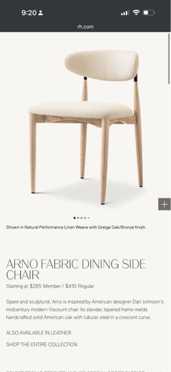 RH Arno Fabric Mid Century Dining Side Chairs