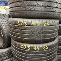 20” tires 275/45/20 semi new with free installation $65 each