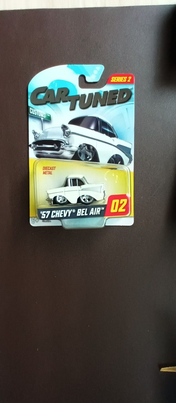 57 CHEVY BELAIR WHITE CAR TUNED CAR TOY CAR