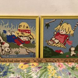 Vintage Needlepoint Art Set