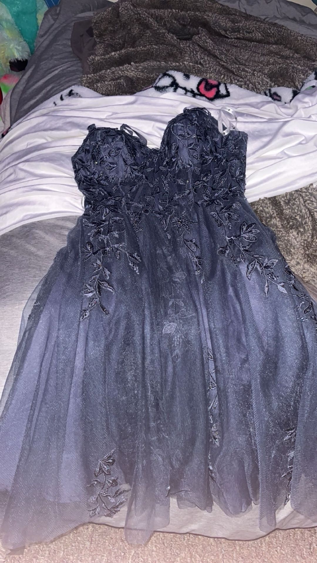 Gorgeous Blue Floral Design Dress