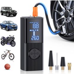 Tire Inflator Portable Air Compressor-180PSI & 20000mAh Portable Air Pump, Accurate Pressure LCD Display, 3X Fast Inflation for Cars, Bikes & Motorcyc