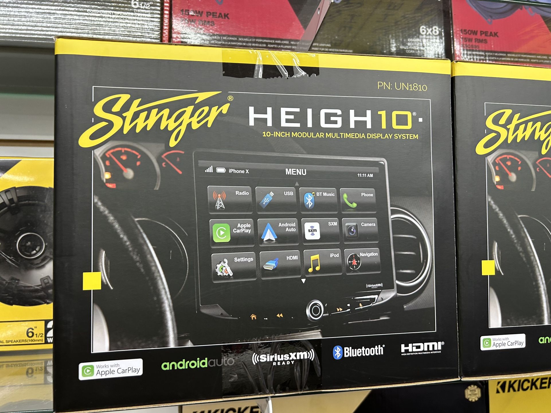 Stinger Heigh 10 Bluetooth, Apple Carplay, Touchscreen, Stereo System