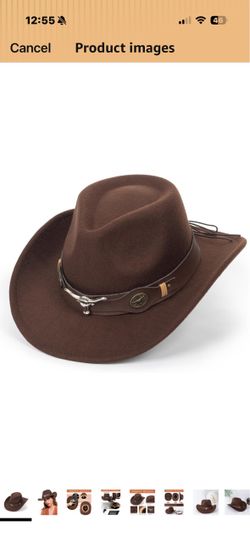 Fedora Western Cowboy Hat for Women or Men