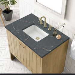 New :: Two James Martin Hudson 36 "..Natural Oak Single Vanity /sink top not Included 
