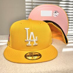 Los Angeles Dodgers New Era 5950 Gold with Pink UV 1980 ASG Hat Club