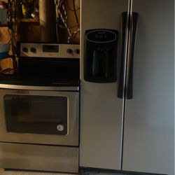 Maytag Fridge, Raider, Side-By-Side Stainless Steel Whirlpool Stove, Soft Top