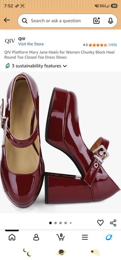 Burgundy Mary Jane heels