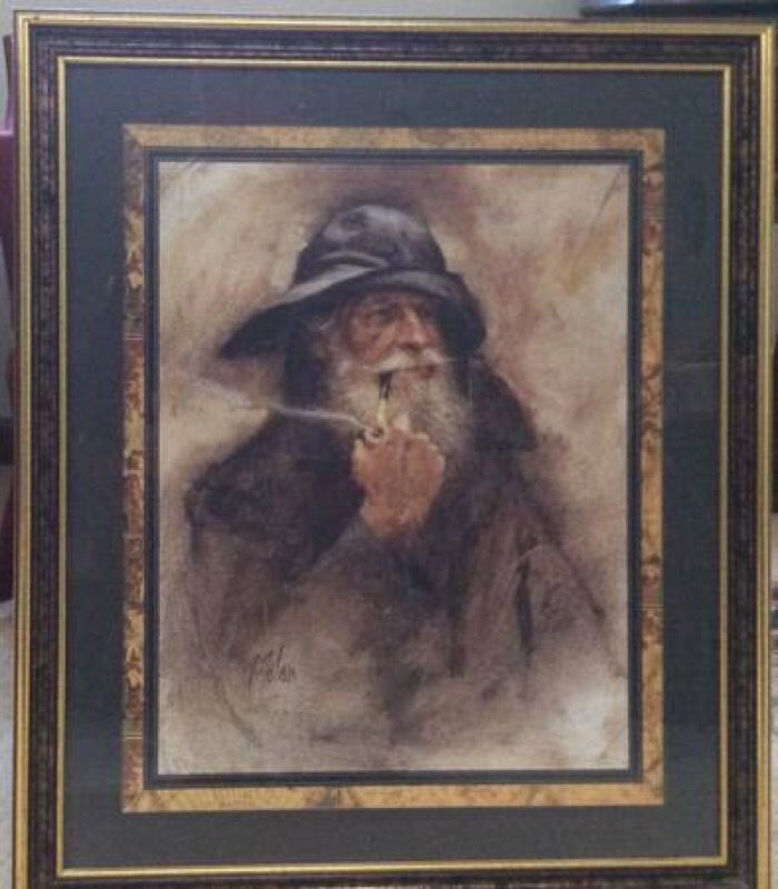 Sea Captain Painting & Gorgeous Frame. R Tolan
