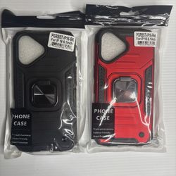 NEW Rugged iPhone 16 Cases – Kickstand – Red & Black – $8 Each 