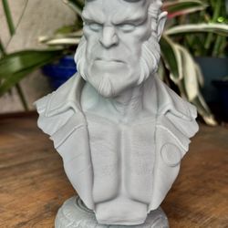 Hellboy 3D Printed Bust Statue 6.5” Gray – Dark Horse Comics Fan Art Display