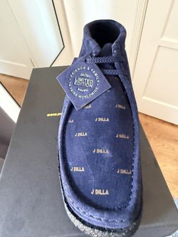 Huf J Dilla Padmore & Barnes Wallabee Boots Navy New Limited Edition Size 11.5
