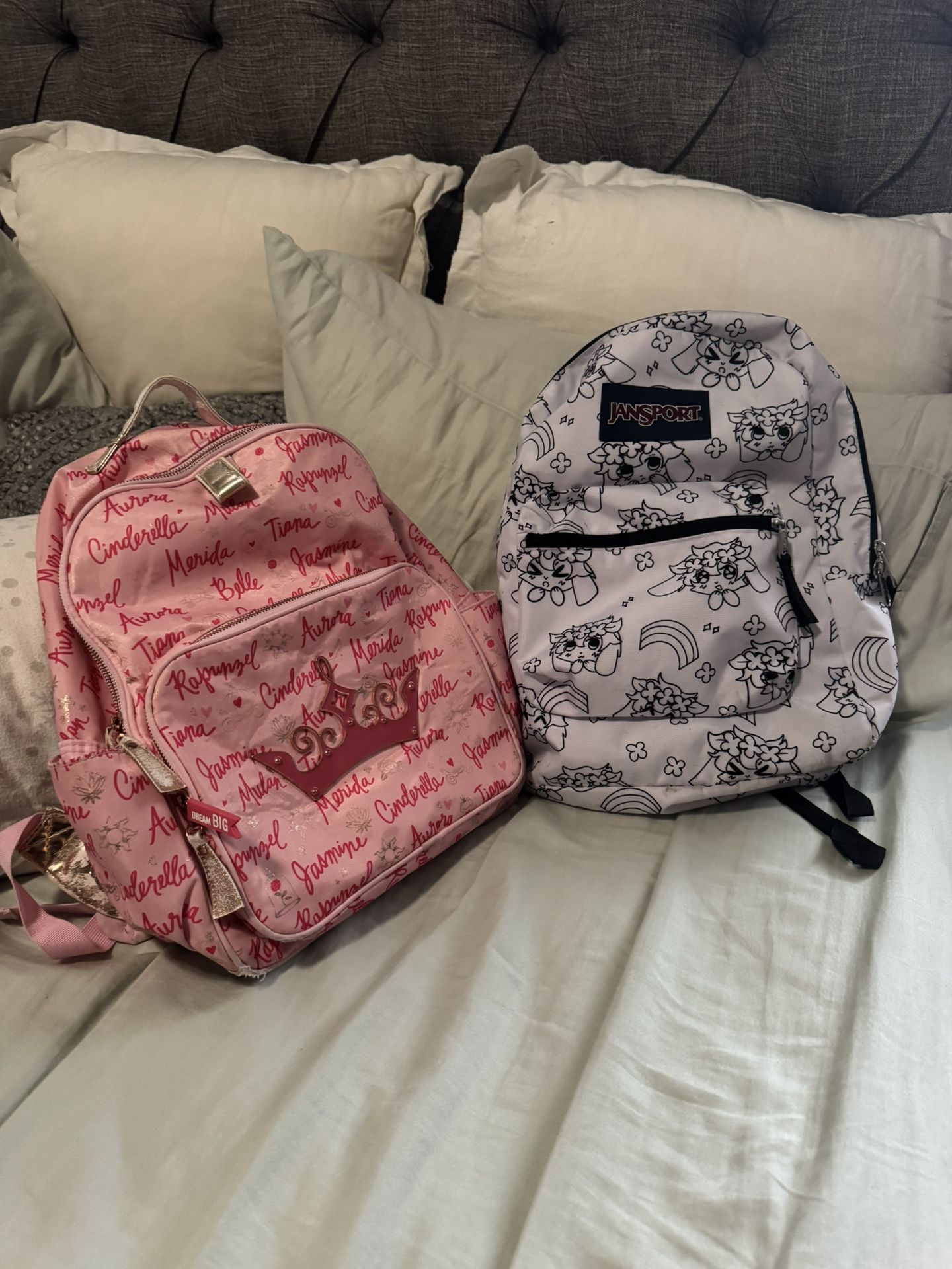 jansport and princess backpacks (15 each)